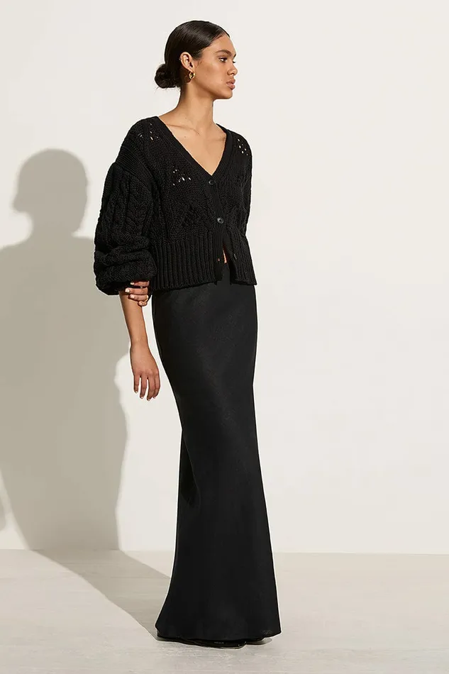 Women Faithfull The Brand Tops Dayana Cardigan Black 8211 Faithfull The Brand