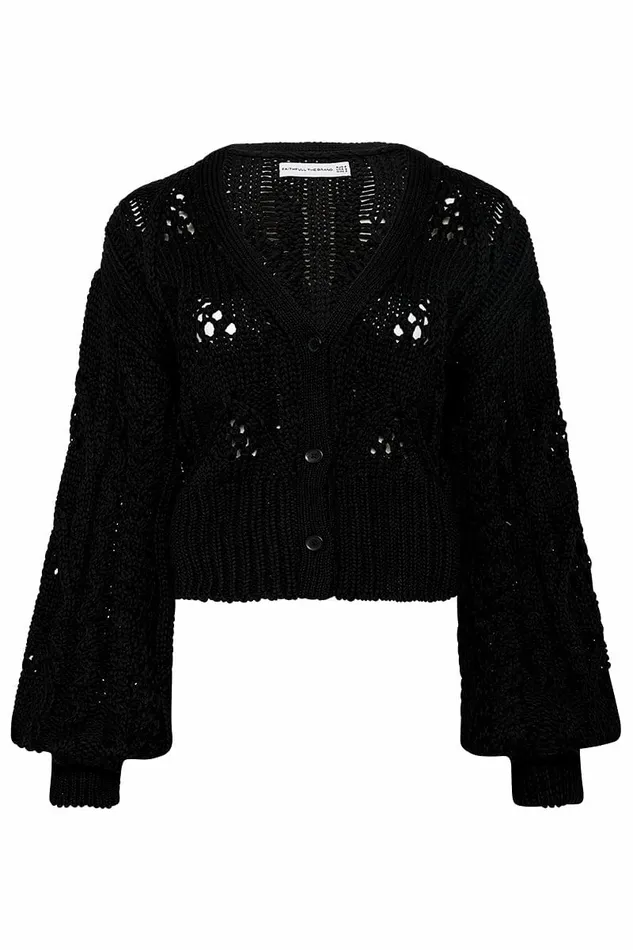 Women Faithfull The Brand Tops Dayana Cardigan Black 8211 Faithfull The Brand