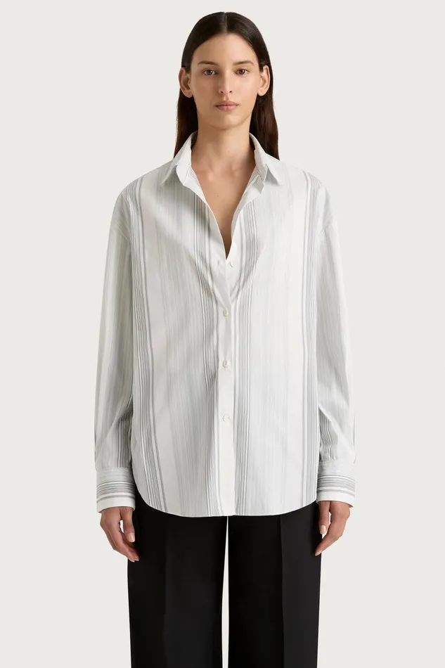 Women Faithfull The Brand Tops En Vau Shirt Striped Soft Blue