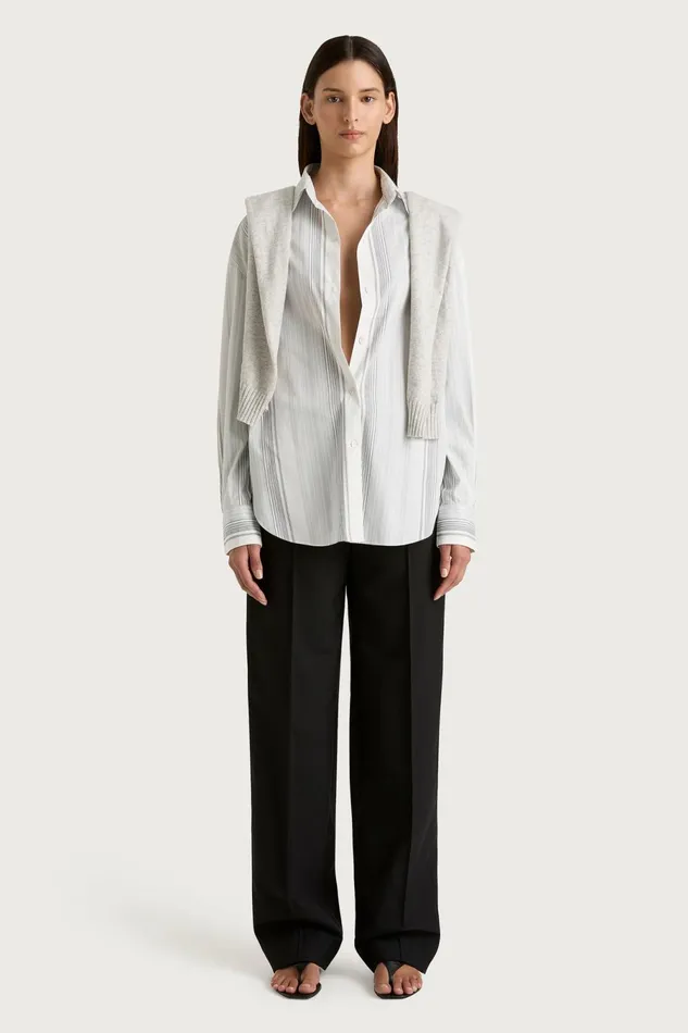 Women Faithfull The Brand Tops En Vau Shirt Striped Soft Blue