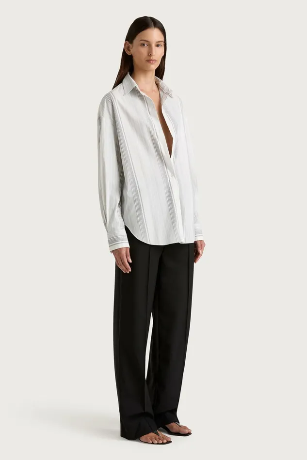 Women Faithfull The Brand Tops En Vau Shirt Striped Soft Blue