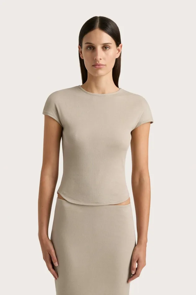 Women Faithfull The Brand Tops Loire TShirt Taupe