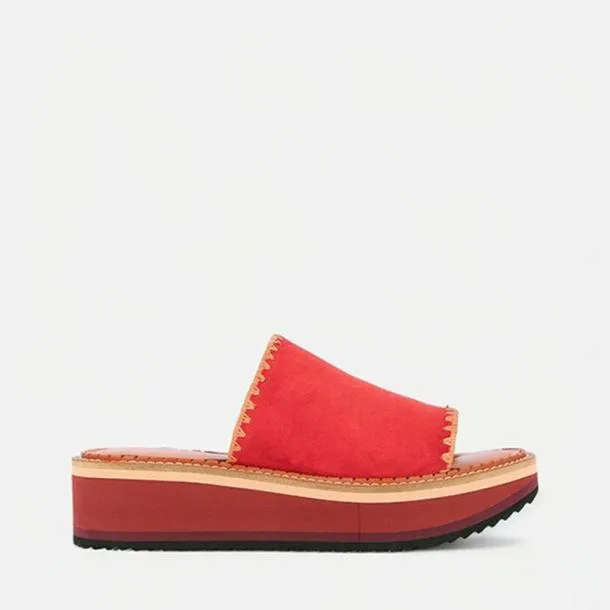 Women FAST Suede Red Clergerie Mules