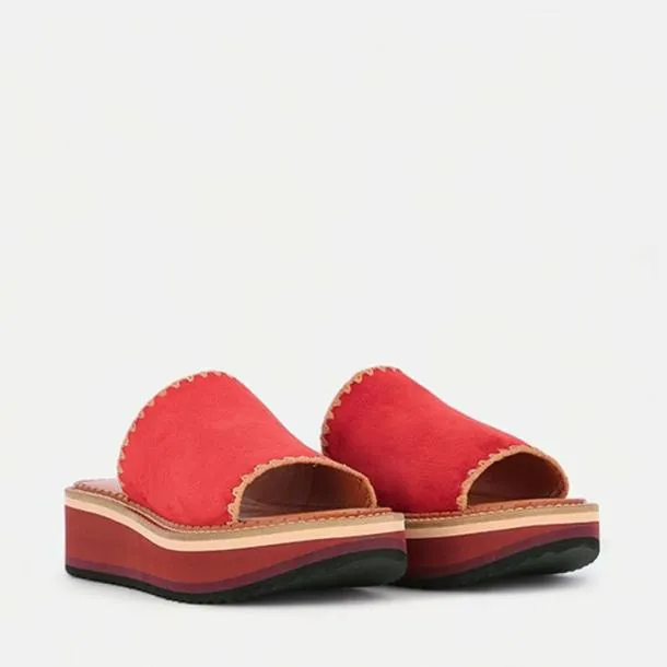 Women FAST Suede Red Clergerie Mules