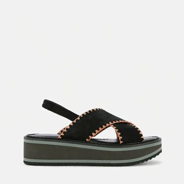 Women FREEDOM Suede Black Clergerie Sandals
