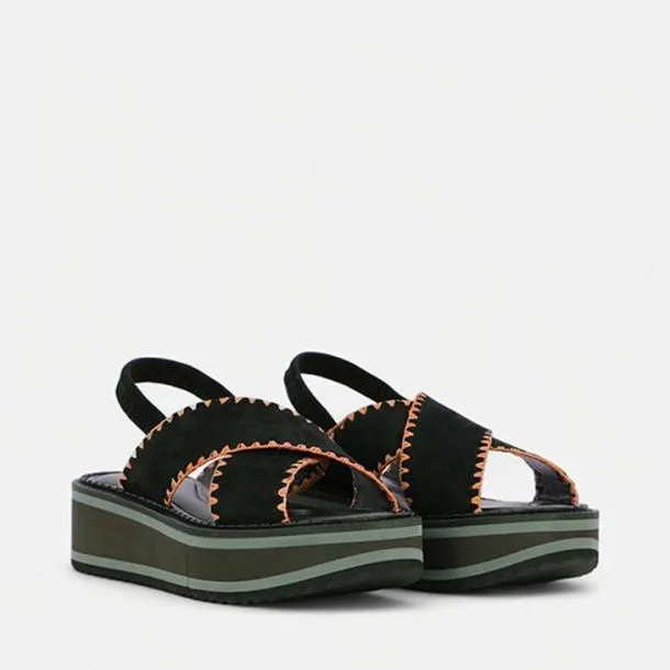 Women FREEDOM Suede Black Clergerie Sandals
