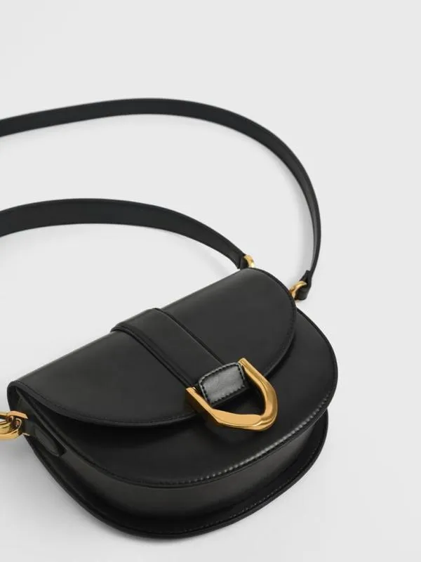 Women Gabine Saddle Bag 8211 Black CHARLES and KEITH Crossbody Bags Women Gabine Saddle Bag 8211 Black CHARLES and KEITH Crossbody Bags