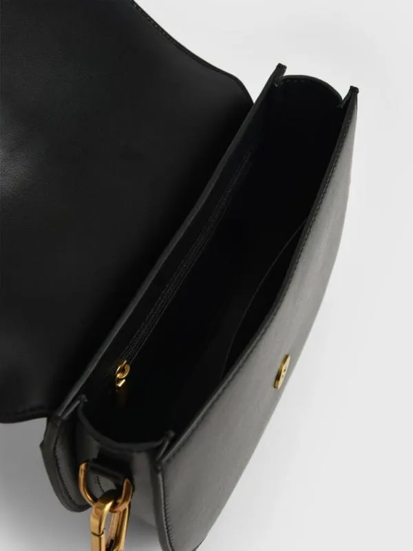 Women Gabine Saddle Bag 8211 Black CHARLES and KEITH Crossbody Bags Women Gabine Saddle Bag 8211 Black CHARLES and KEITH Crossbody Bags