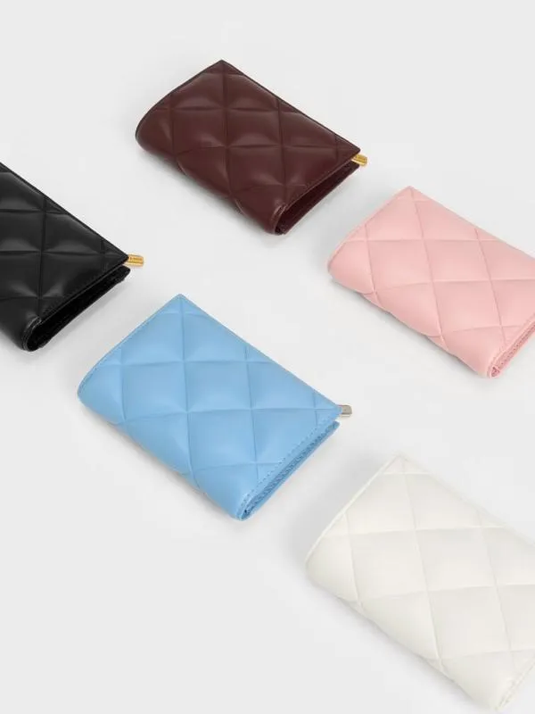 Women Gemma Quilted Cardholder 8211 Light Pink CHARLES and KEITH Small Wallets