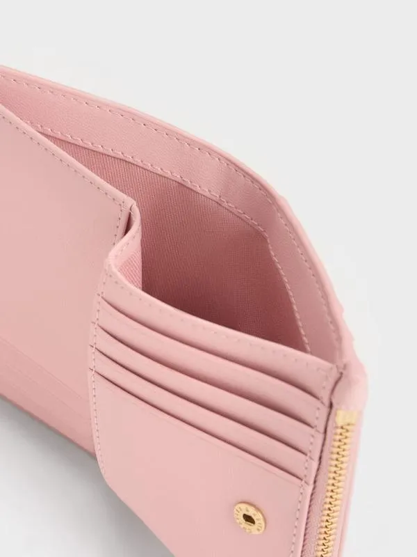 Women Gemma Quilted Cardholder 8211 Light Pink CHARLES and KEITH Small Wallets