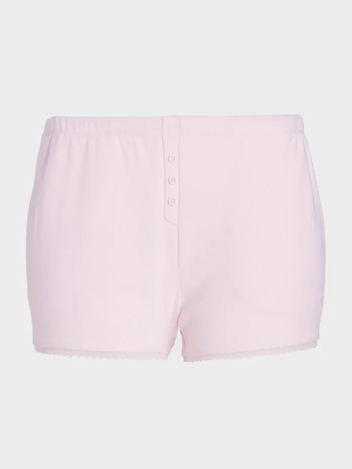 Women Heart Pointelle Mini Short Pink Peter Alexander Shorts