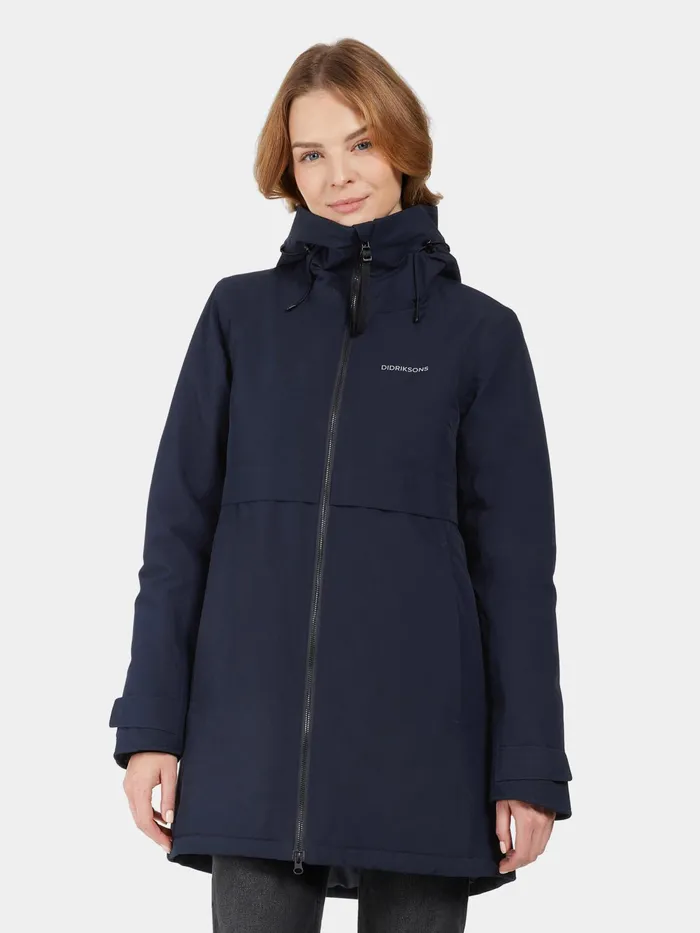 Women Helle Parka Dark Night Blue Didriksons Autumn Jackets