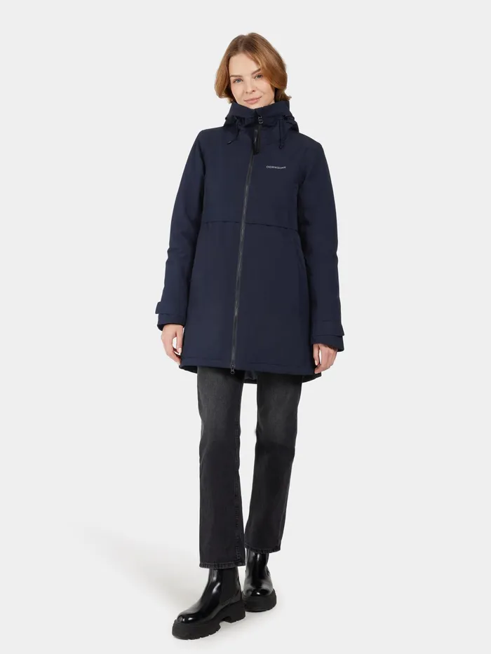 Women Helle Parka Dark Night Blue Didriksons Autumn Jackets