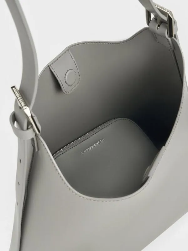 Women Hertha Trapeze Slouchy Hobo Bag 8211 Grey CHARLES and KEITH Hobo Bags