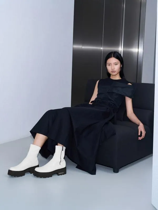 Women Imogen SideZip Ankle Boots 8211 White CHARLES and KEITH Boots