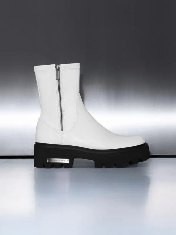 Women Imogen SideZip Ankle Boots 8211 White CHARLES and KEITH Boots