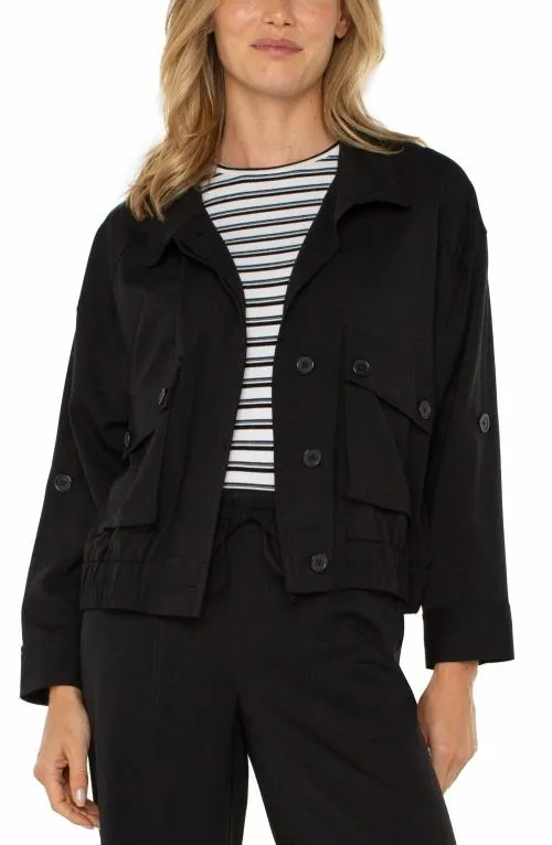 Women Jackets Liverpool Los Angeles Utility Jacket With Cinch Hem Black