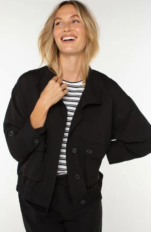 Women Jackets Liverpool Los Angeles Utility Jacket With Cinch Hem Black