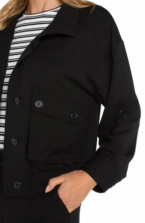 Women Jackets Liverpool Los Angeles Utility Jacket With Cinch Hem Black