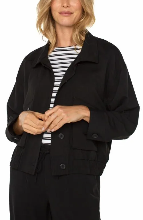 Women Jackets Liverpool Los Angeles Utility Jacket With Cinch Hem Black