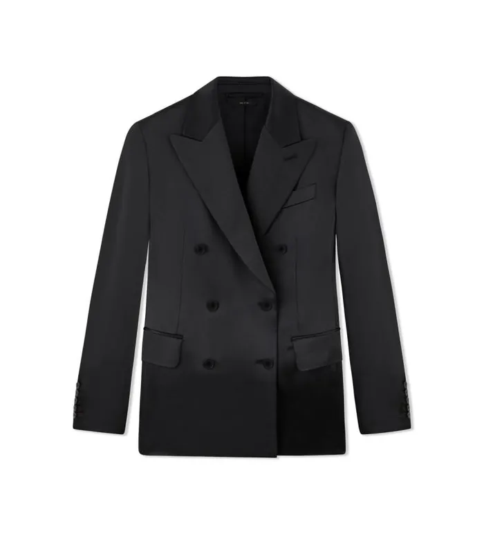 Women Jackets Tom Ford Fluid DoubleFaced Satin Boyfriend Jacket Black