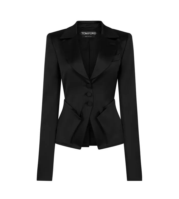 Women Jackets Tom Ford Stretch Duchesse Fitted Jacket Black