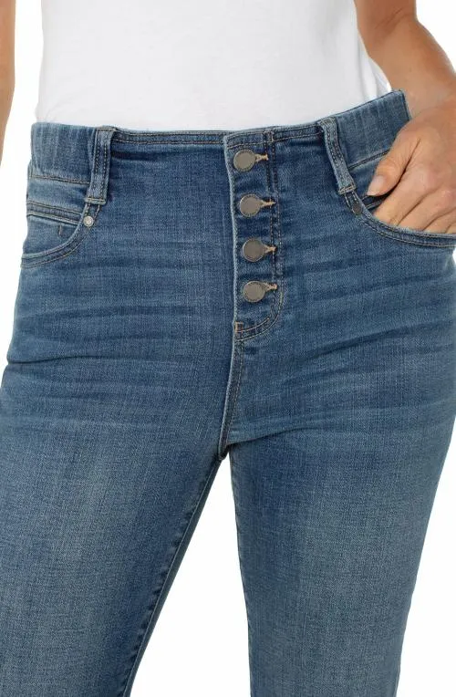 Women Jeans Liverpool Los Angeles The Gia Glider Crop Flare W Exposed Button Neola