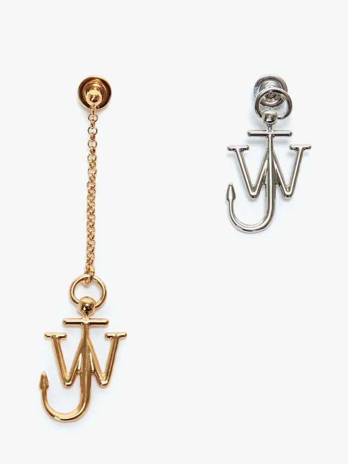 Women JEWELLERY JW Anderson ASYMMETRIC ANCHOR EARRINGS Goldsilver Tone