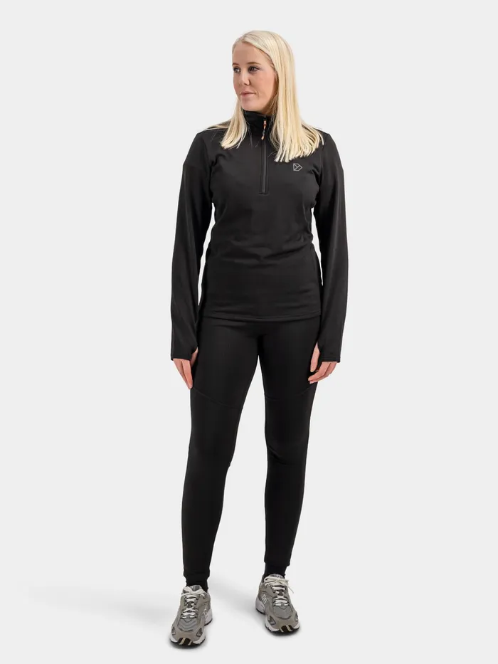 Women Kajsa Midlayer Pants Black Didriksons Walking Trousers