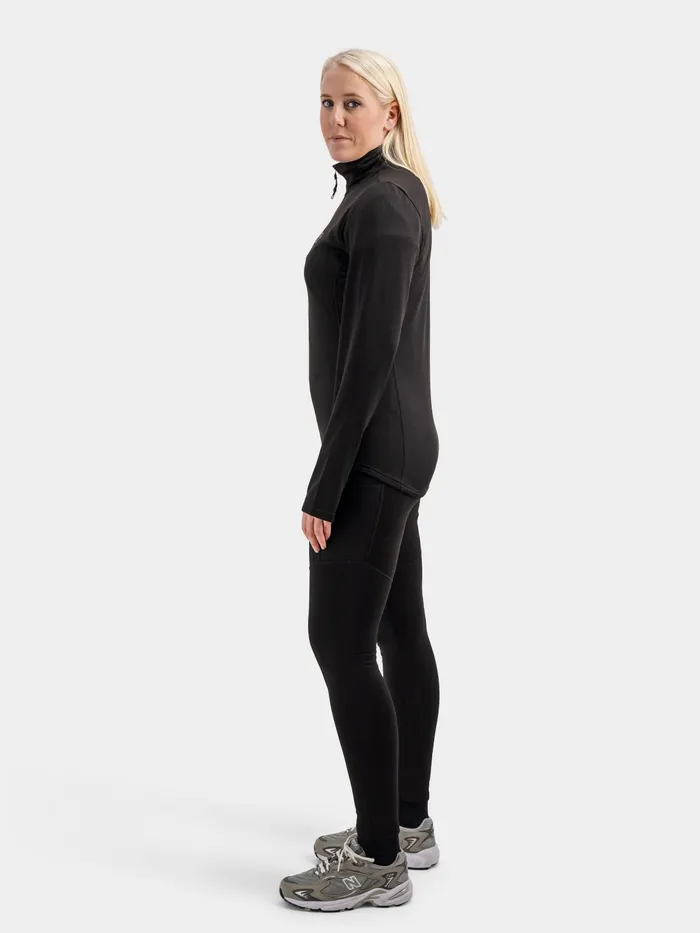 Women Kajsa Midlayer Pants Black Didriksons Walking Trousers