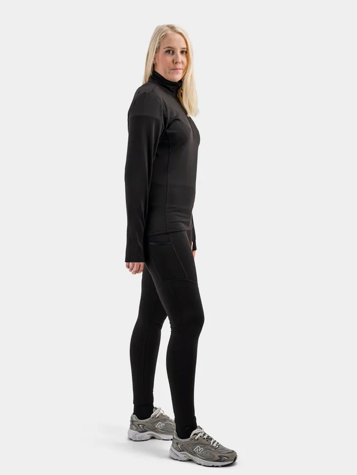 Women Kajsa Midlayer Pants Black Didriksons Walking Trousers