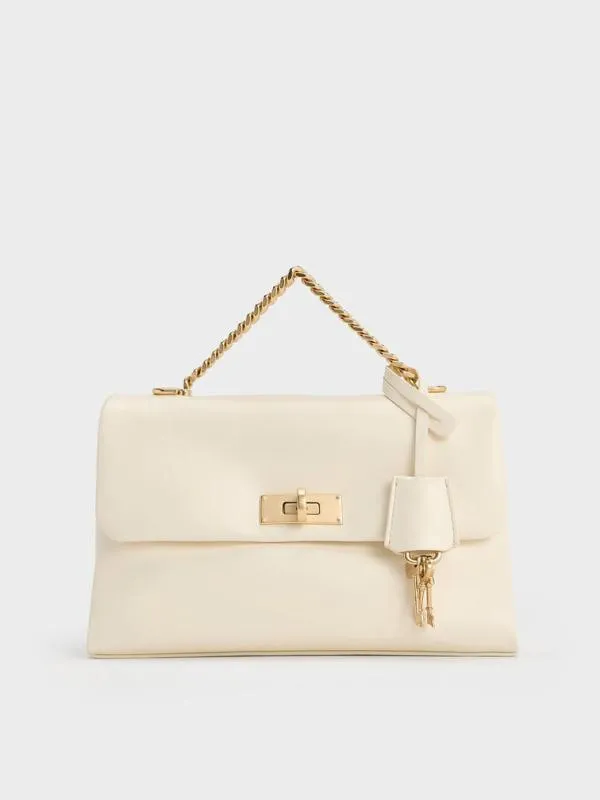 Women Kerry ChainHandle Crossbody Bag 8211 Cream CHARLES and KEITH Crossbody Bags Women Kerry ChainHandle Crossbody Bag 8211 Cream CHARLES and KEITH Crossbody Bags