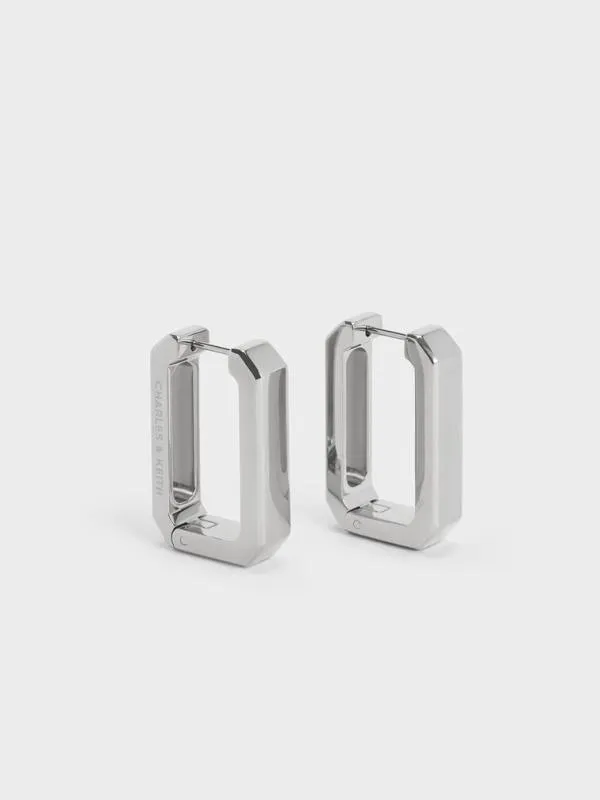Women Keziah Rectangle Hoop Earrings 8211 Silver CHARLES and KEITH Earrings Women Keziah Rectangle Hoop Earrings 8211 Silver CHARLES and KEITH Earrings