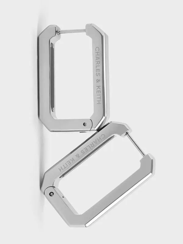 Women Keziah Rectangle Hoop Earrings 8211 Silver CHARLES and KEITH Earrings Women Keziah Rectangle Hoop Earrings 8211 Silver CHARLES and KEITH Earrings