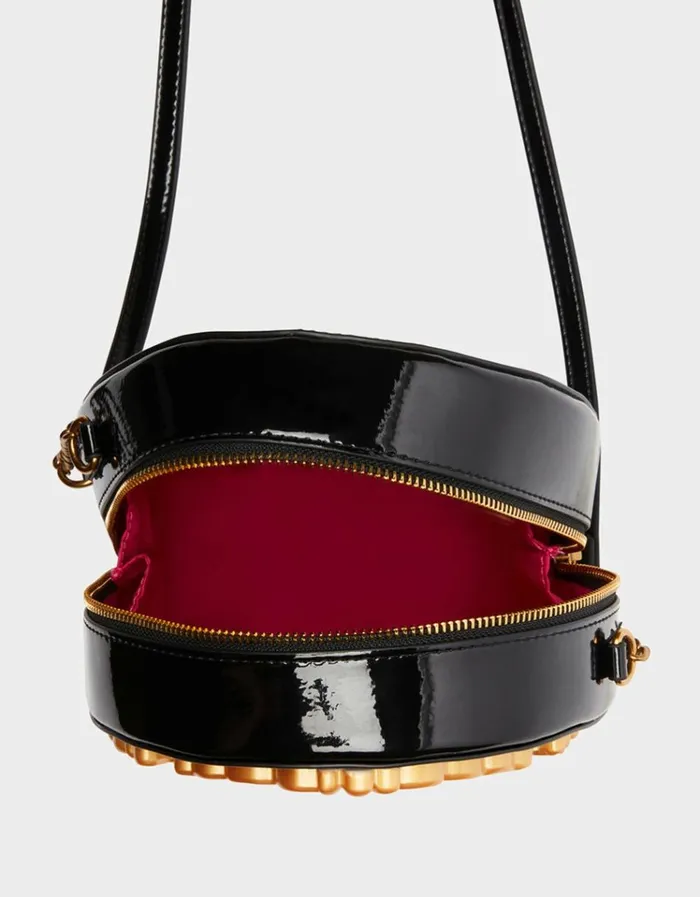 Women KITSCH GOLDEN MIRROR CROSSBODY BLACK Betsey Johnson