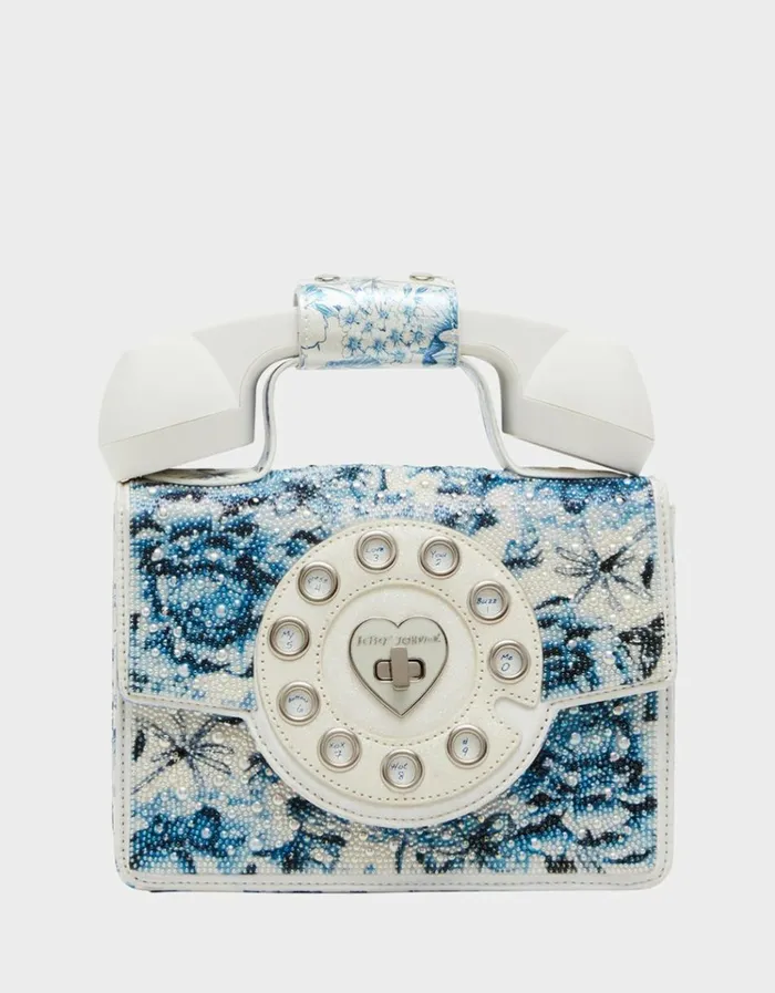 Women KITSCH PEARL TOILE PHONE BAG BLUEMULTI Bluemulti Betsey Johnson