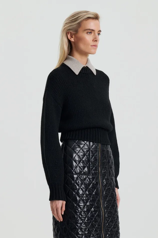 Women Knitwear Scanlan Theodore COCOON SWEATER BLACK