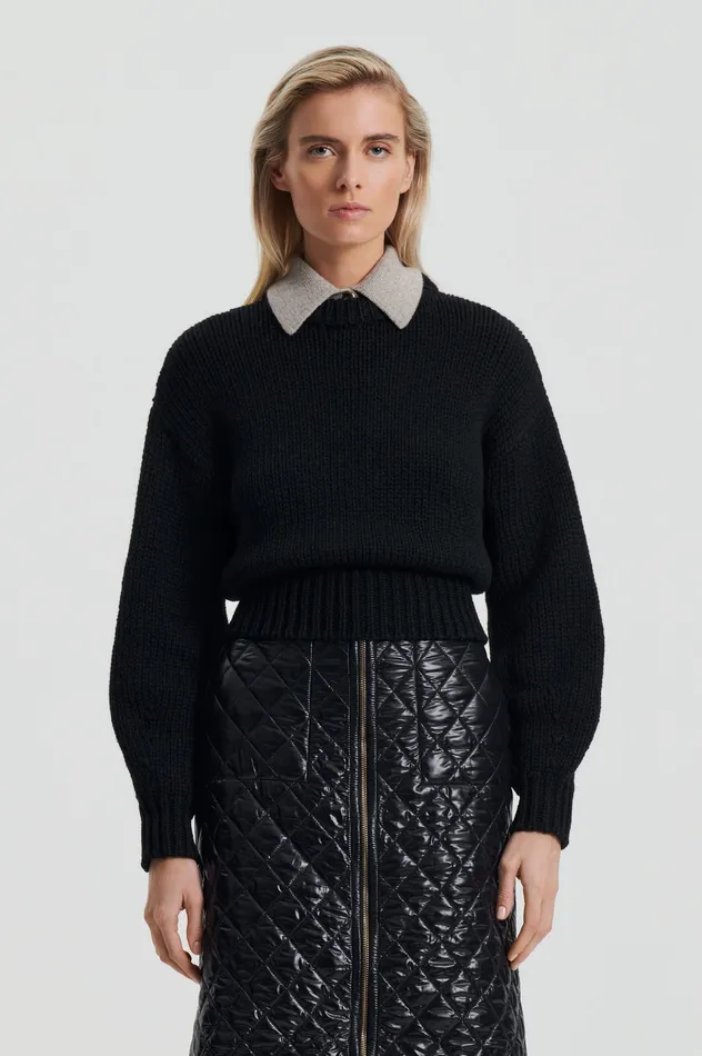 Women Knitwear Scanlan Theodore COCOON SWEATER BLACK