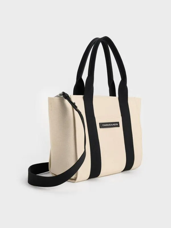 Women Large Kay Canvas Tote Bag 8211 Multi CHARLES and KEITH Tote Bags