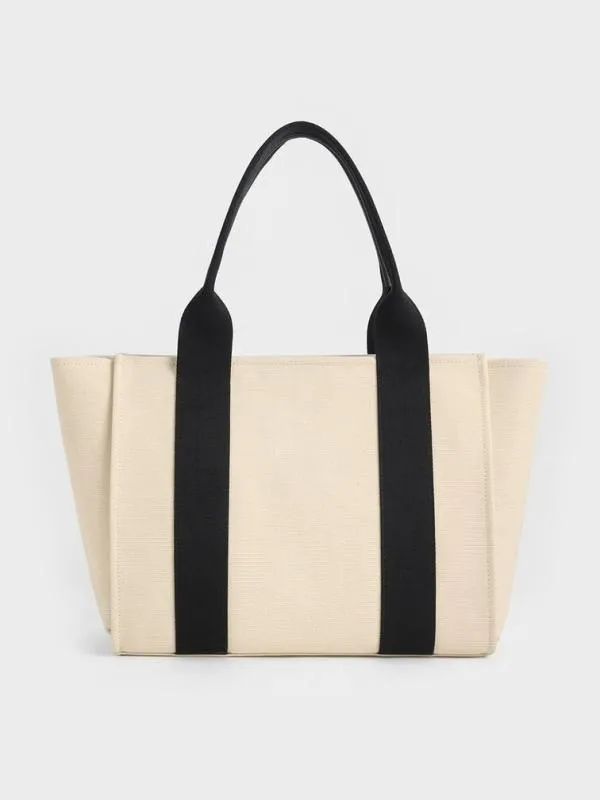Women Large Kay Canvas Tote Bag 8211 Multi CHARLES and KEITH Tote Bags