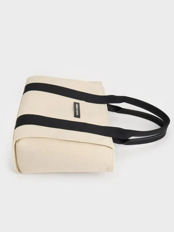 Women Large Kay Canvas Tote Bag 8211 Multi CHARLES and KEITH Tote Bags