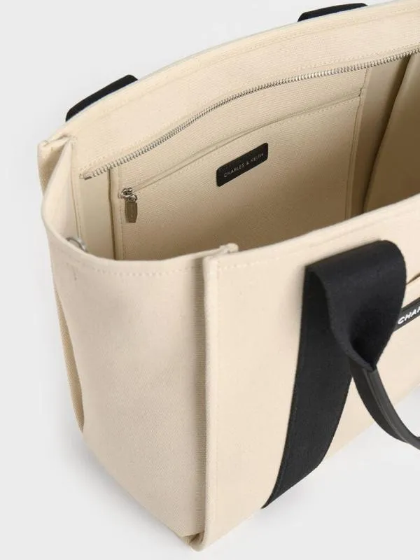 Women Large Kay Canvas Tote Bag 8211 Multi CHARLES and KEITH Tote Bags