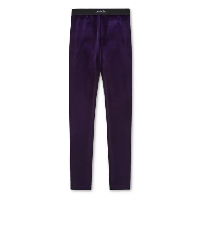 Women Leggings Tom Ford Stretch Velvet Signature Leggings Royal Grape