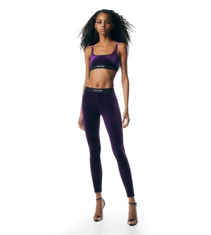 Women Leggings Tom Ford Stretch Velvet Signature Leggings Royal Grape Women Leggings Tom Ford Stretch Velvet Signature Leggings Royal Grape