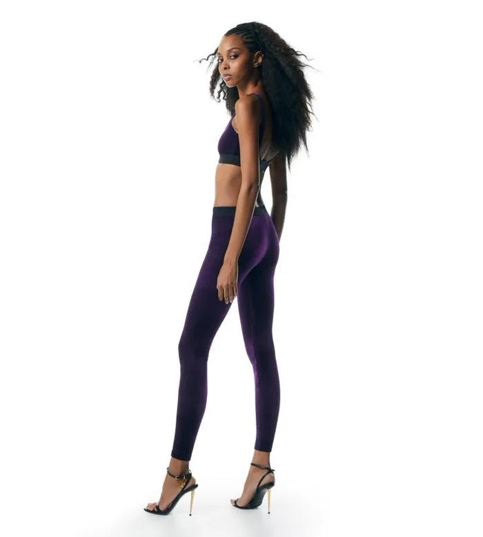 Women Leggings Tom Ford Stretch Velvet Signature Leggings Royal Grape Women Leggings Tom Ford Stretch Velvet Signature Leggings Royal Grape