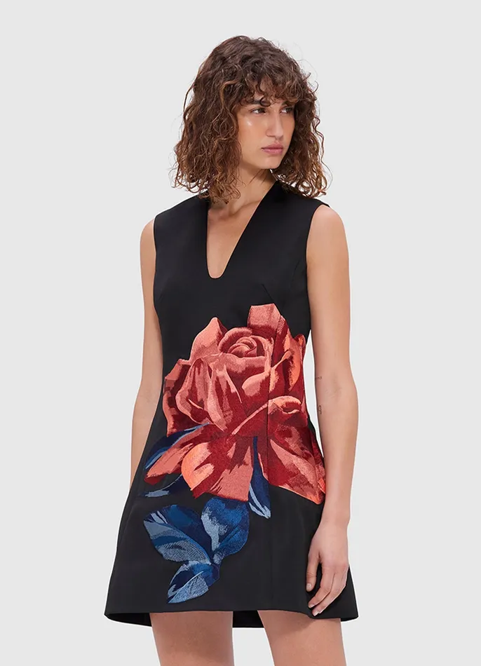 Women LEO LIN Briana V Neck Mini Dress 8211 Rose Print Dresses and Jumpsuits