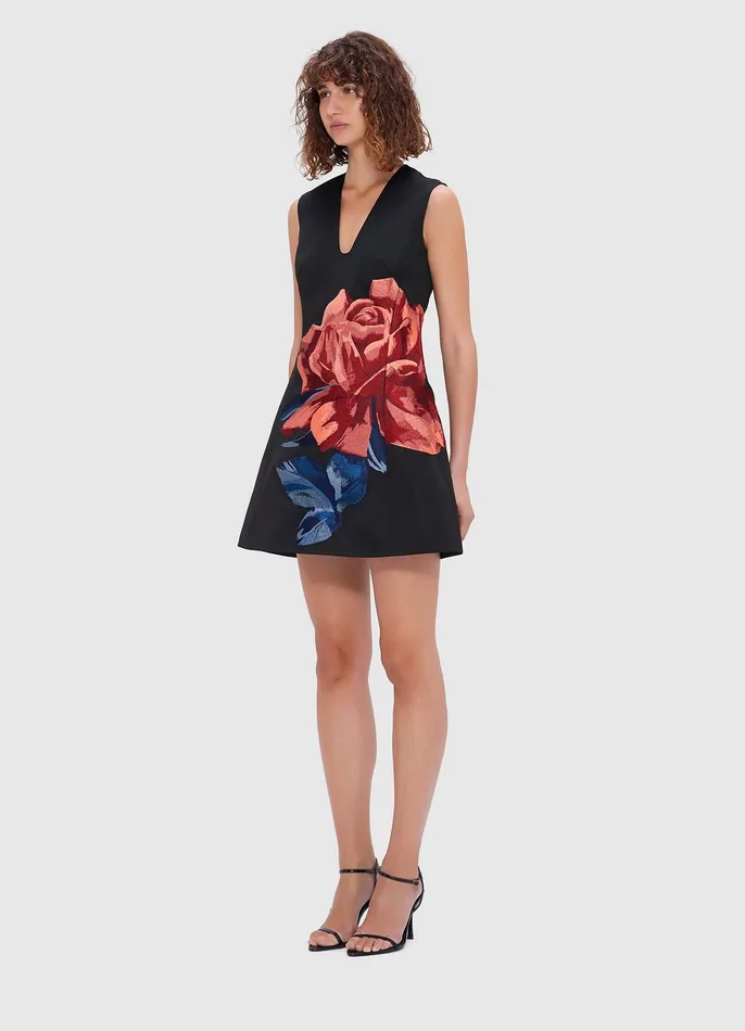 Women LEO LIN Briana V Neck Mini Dress 8211 Rose Print Dresses and Jumpsuits