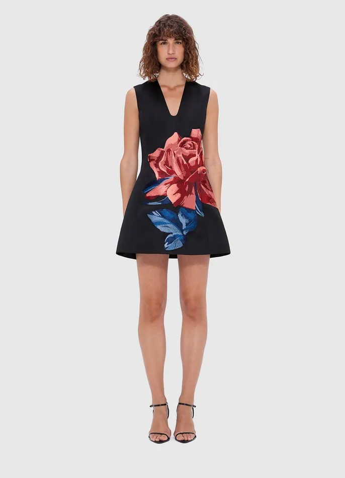 Women LEO LIN Briana V Neck Mini Dress 8211 Rose Print Dresses and Jumpsuits