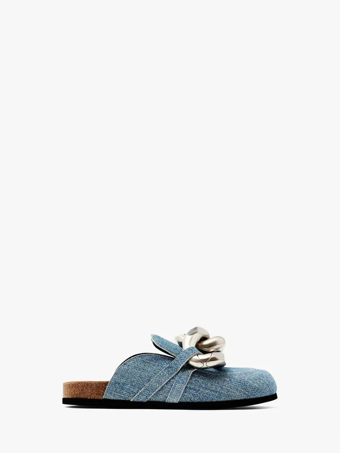 Women Loafers JW Anderson CHAIN LOAFER SUEDE MULES Blue