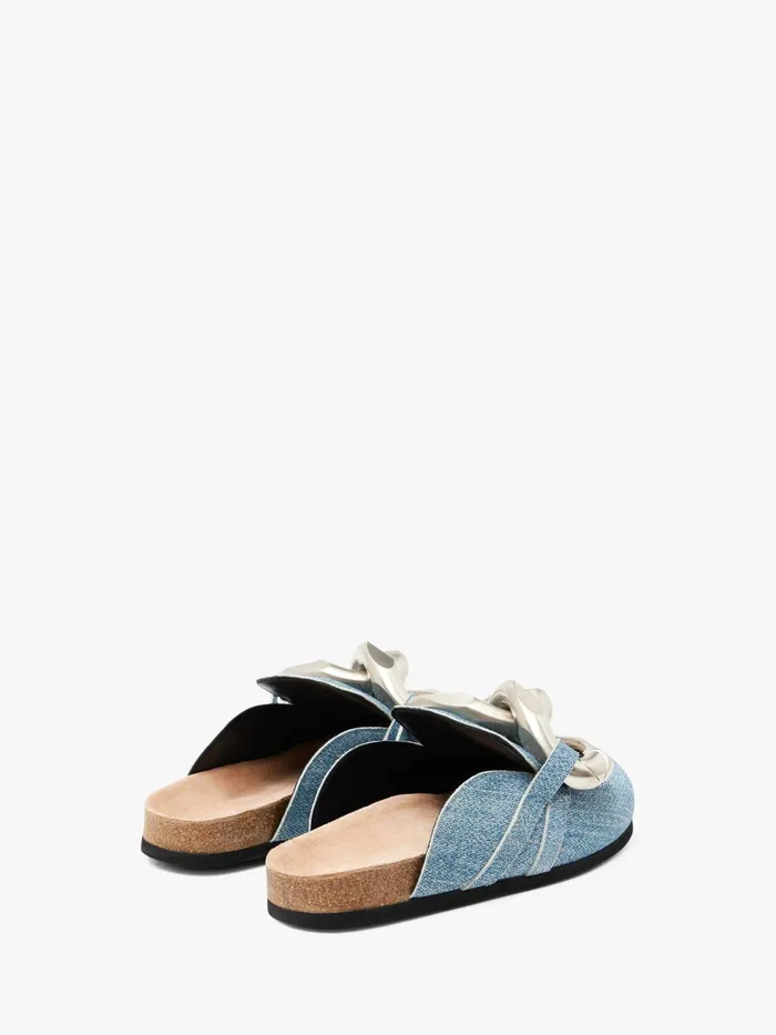 Women Loafers JW Anderson CHAIN LOAFER SUEDE MULES Blue